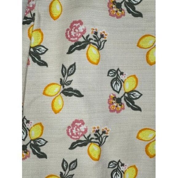 LOFT Women's Skirt‎ Yellow Lemon Print Short Mini Zip Closure Size 4 - Picture 3 of 7